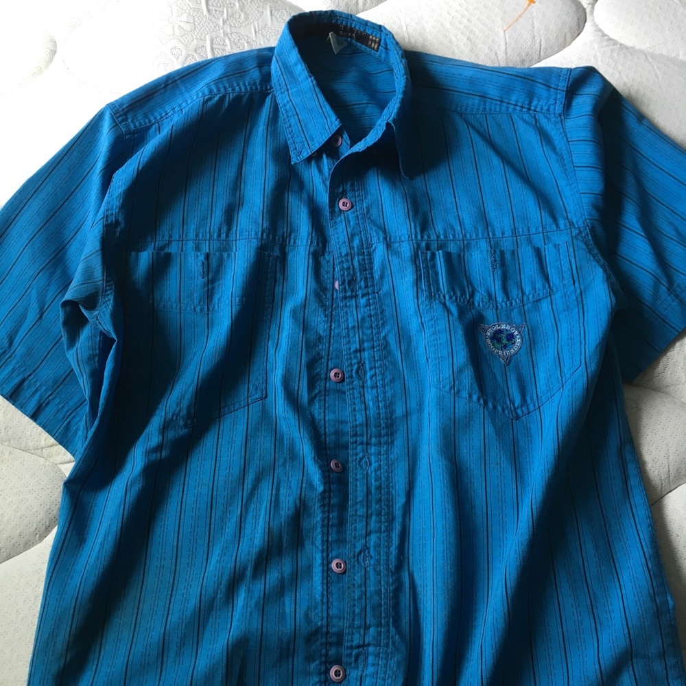Bugle Boy Core Basic blue striped dress shirt